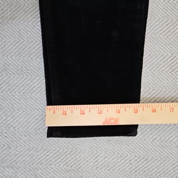 7 For All Mankind Jeans Women 32 (34x30) Black Velvet Straight Low Rise Velour - Picture 7 of 16